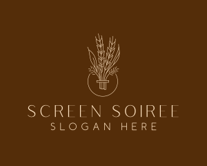 Minimalist Wheat Grain  logo design