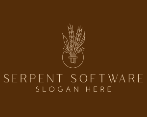 Minimalist Wheat Grain  logo design