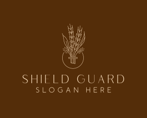 Minimalist Wheat Grain  logo design