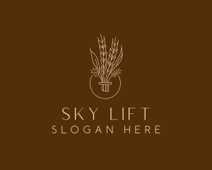 Minimalist Wheat Grain  logo design