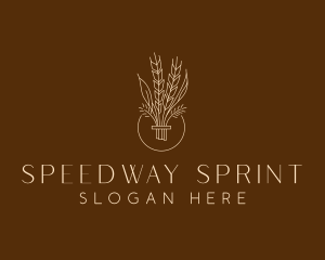 Minimalist Wheat Grain  logo design