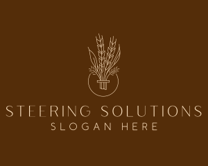 Minimalist Wheat Grain  logo design