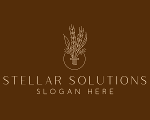 Minimalist Wheat Grain  logo design