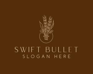 Minimalist Wheat Grain  logo design