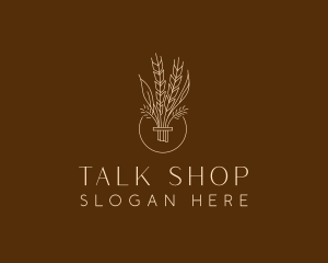 Minimalist Wheat Grain  logo design