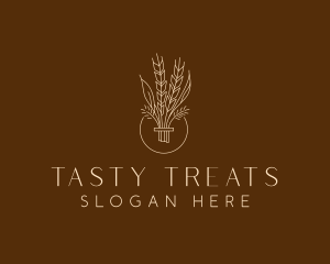 Minimalist Wheat Grain  logo design