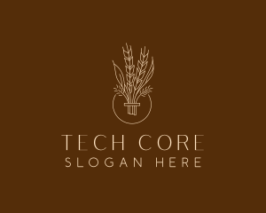 Minimalist Wheat Grain  logo design