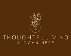 Minimalist Wheat Grain  logo design