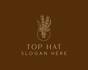 Minimalist Wheat Grain  logo design