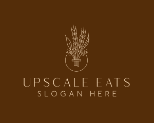 Minimalist Wheat Grain  logo design