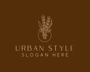 Minimalist Wheat Grain  logo design