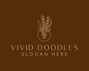 Minimalist Wheat Grain  logo design