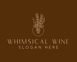 Minimalist Wheat Grain  logo design