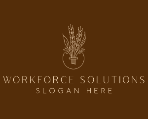 Minimalist Wheat Grain  logo design