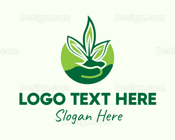 Hand Leaf Plant Logo