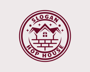 Red Brick House Roof logo design