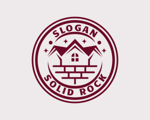 Red Brick House Roof logo design