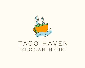 Taco Sailing Ship logo design