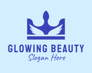 Blue Wings Crown Logo