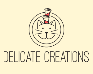 Minimal Cat Cafe Logo