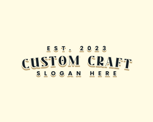 Retro Hipster Craft logo design