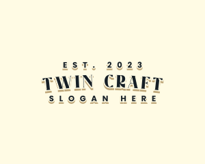 Retro Hipster Craft logo design