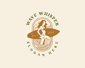 Woman Surfer Waves logo