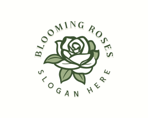 Floral Garden Rose logo design