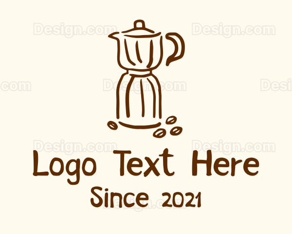 Brewed Coffee Bean Logo