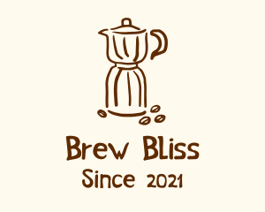 Brewed Coffee Bean logo design