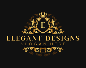 Luxury Floral Crown logo design