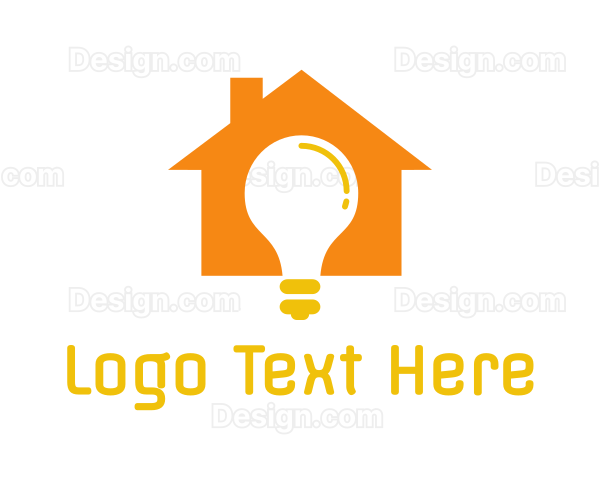 Orange House Bulb Logo