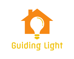 Orange House Bulb logo design