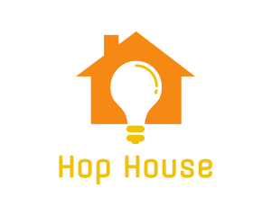 Orange House Bulb logo design