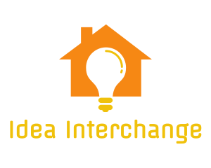 Orange House Bulb logo design