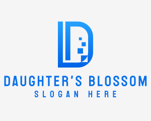 Pixelated Software Letter D  logo design