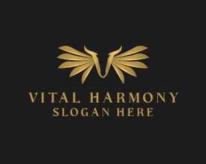 Golden Wings Letter V logo design