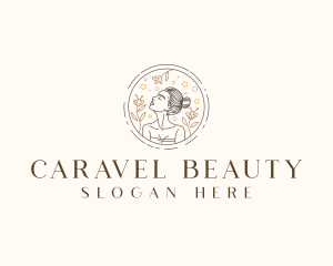 Woman Beauty Floral logo design