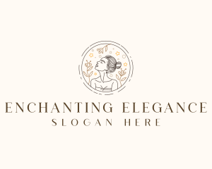 Woman Beauty Floral logo design