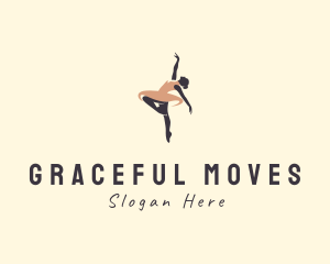 Woman Ballerina Dancer logo design