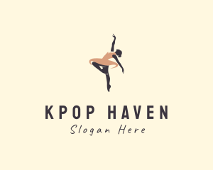 Woman Ballerina Dancer logo design