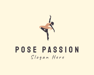 Woman Ballerina Dancer logo design