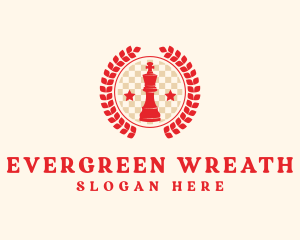 Chess King Wreath logo design