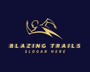 Running Lightning Athlete logo design