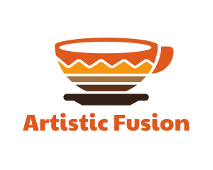 Artistic Coffee Cup logo design