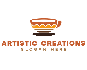 Artistic Coffee Cup logo design