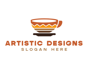 Artistic Coffee Cup logo design