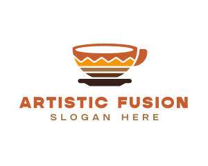 Artistic Coffee Cup logo design