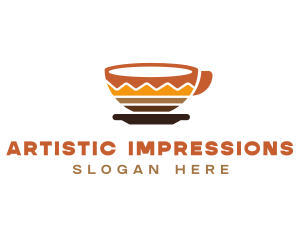 Artistic Coffee Cup logo design