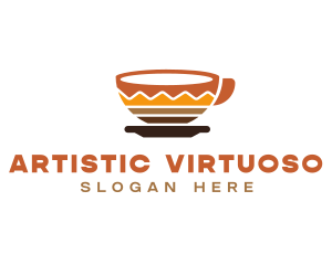 Artistic Coffee Cup logo design